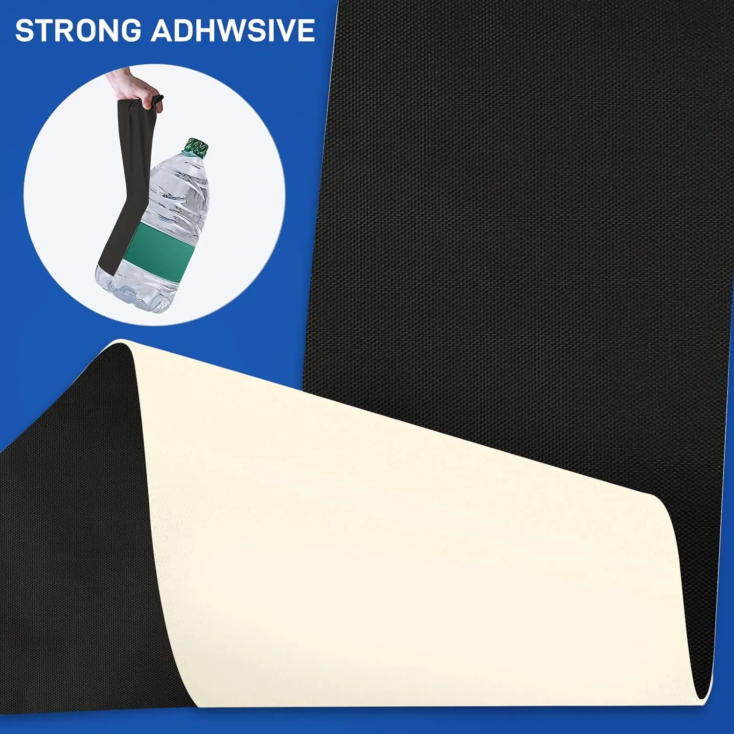 Canvas Patch Repair Kit 1200D Self-Adhesive Patches Waterproof Repair Kit Heavy Duty Polyester for Repairing Boat Cover,Pool Cover,RV Cover,Awnings,BBQ Cover,Sofas,15" x 10",2pcs,Black