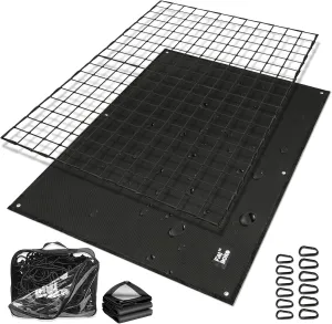 Cargo Net for Pickup Truck Bed,4' x 6' Stretches to 8' x 12' - Small Mesh Bungee Net Cargo Netting with Portable Truck Bed Tarp,Cargo Net Suitable for Daily and Rainy Day Loading of Trucks