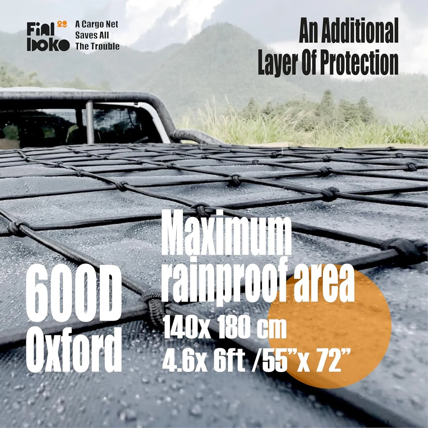Cargo Net for Pickup Truck Bed,4' x 6' Stretches to 8' x 12' - Small Mesh Bungee Net Cargo Netting with Portable Truck Bed Tarp,Cargo Net Suitable for Daily and Rainy Day Loading of Trucks