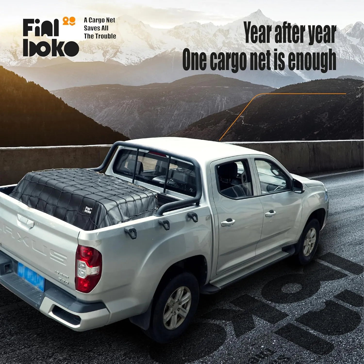 Cargo Net for Pickup Truck Bed,4' x 6' Stretches to 8' x 12' - Small Mesh Bungee Net Cargo Netting with Portable Truck Bed Tarp,Cargo Net Suitable for Daily and Rainy Day Loading of Trucks