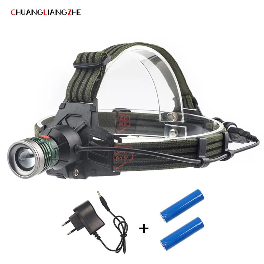 CHENGLIANGZHE LED T6 Head Lamp Battery 18650 Rechargeable Rechargeable Torch Long Shot Fishing Outdoor Light One Headlight