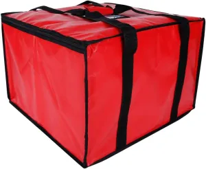 cherrboll Insulated Pizza Delivery Bag, 20 by 20 by 14 -Inch, Commercial Grade Food Delivery Bag, Moisture Free (Red)