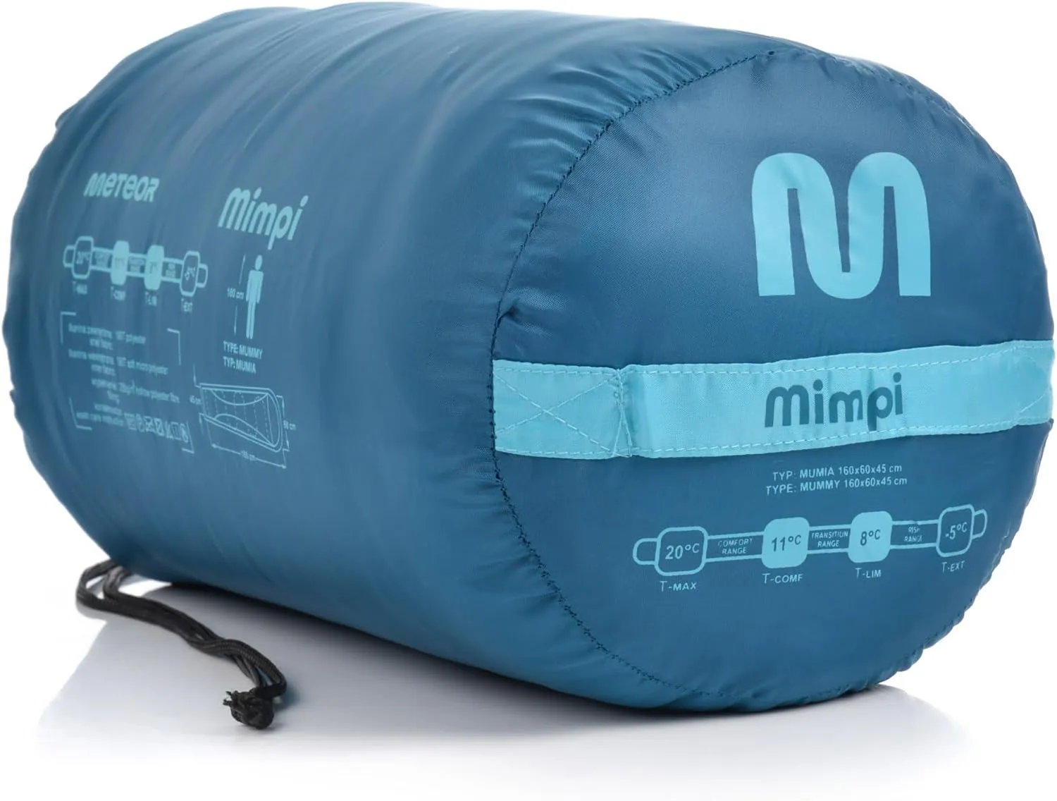 Children's Winter Sleeping Bag Ideal for Sleeping Up to -5 Tourist Thermal Mummy Lightweight Tent Quilt for Nursery Camping Meteor