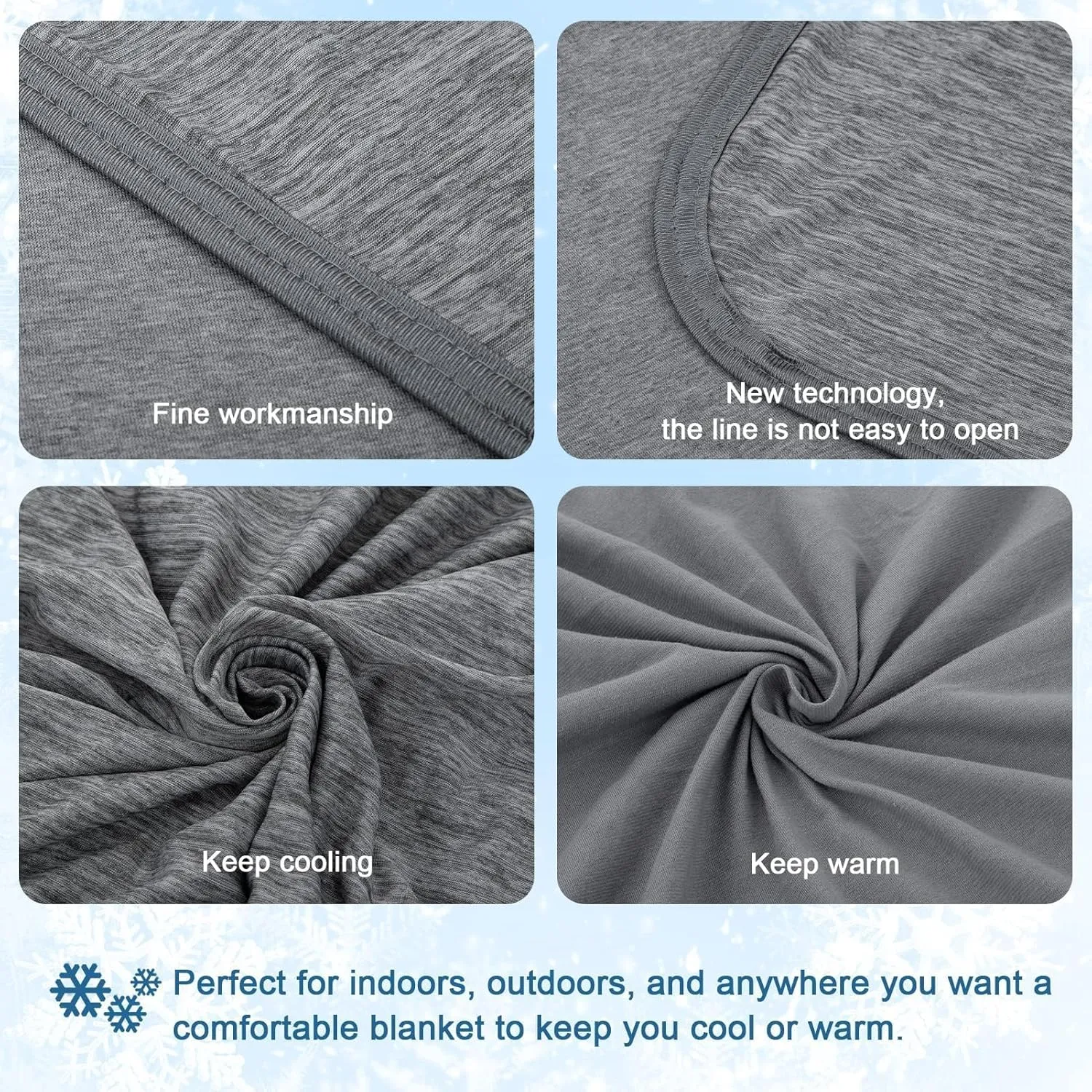 CHOSHOME Cooling Blanket for Hot Sleepers Lightweight Summer Cold Thin Blankets for Sleeping, Hot Flashes Night Sweats, Soft Blanket for Bed, Throw Size, Grey