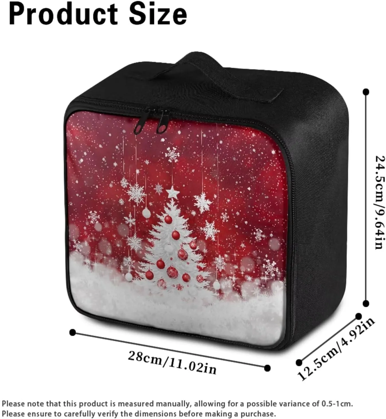 Christmas Tree Print First Aid Kit-Empty Medical Kit-Trauma Aid Kit-Medicine Organizer Storage,Ideal for Family-Dorm-Traveling-Car-RV-Camping-Hiking-Hunting Essentials Gear (Bag Only)
