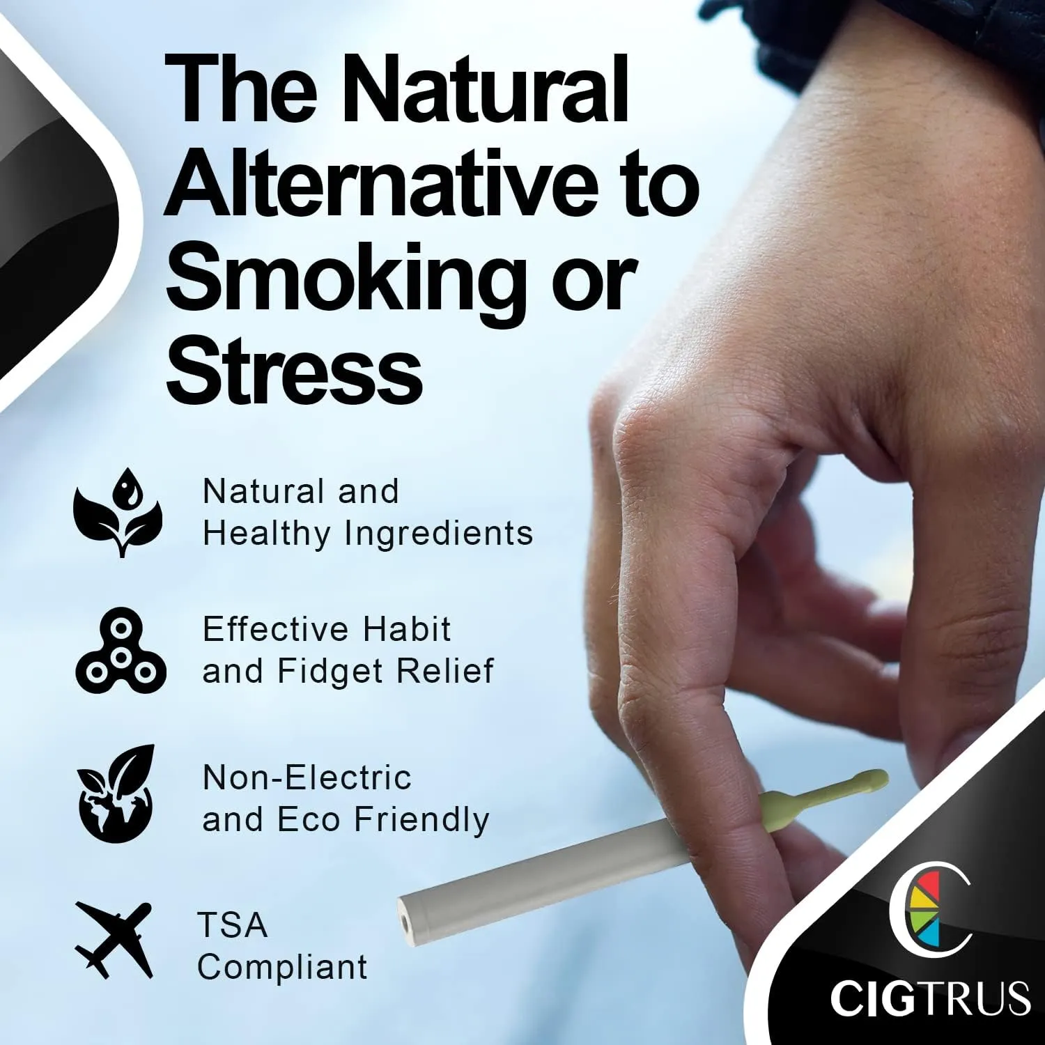 Cigtrus Oral Fixation Craving Relief Quit Smoking Aid Tobacco Free Nicotine Free Non-Electric Natural Support 4 Flavor Variety Pack