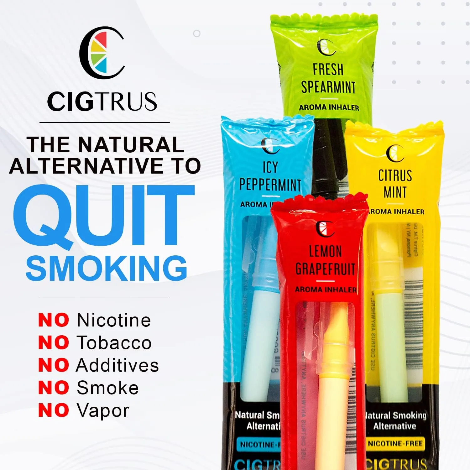 Cigtrus Oral Fixation Craving Relief Quit Smoking Aid Tobacco Free Nicotine Free Non-Electric Natural Support 4 Flavor Variety Pack