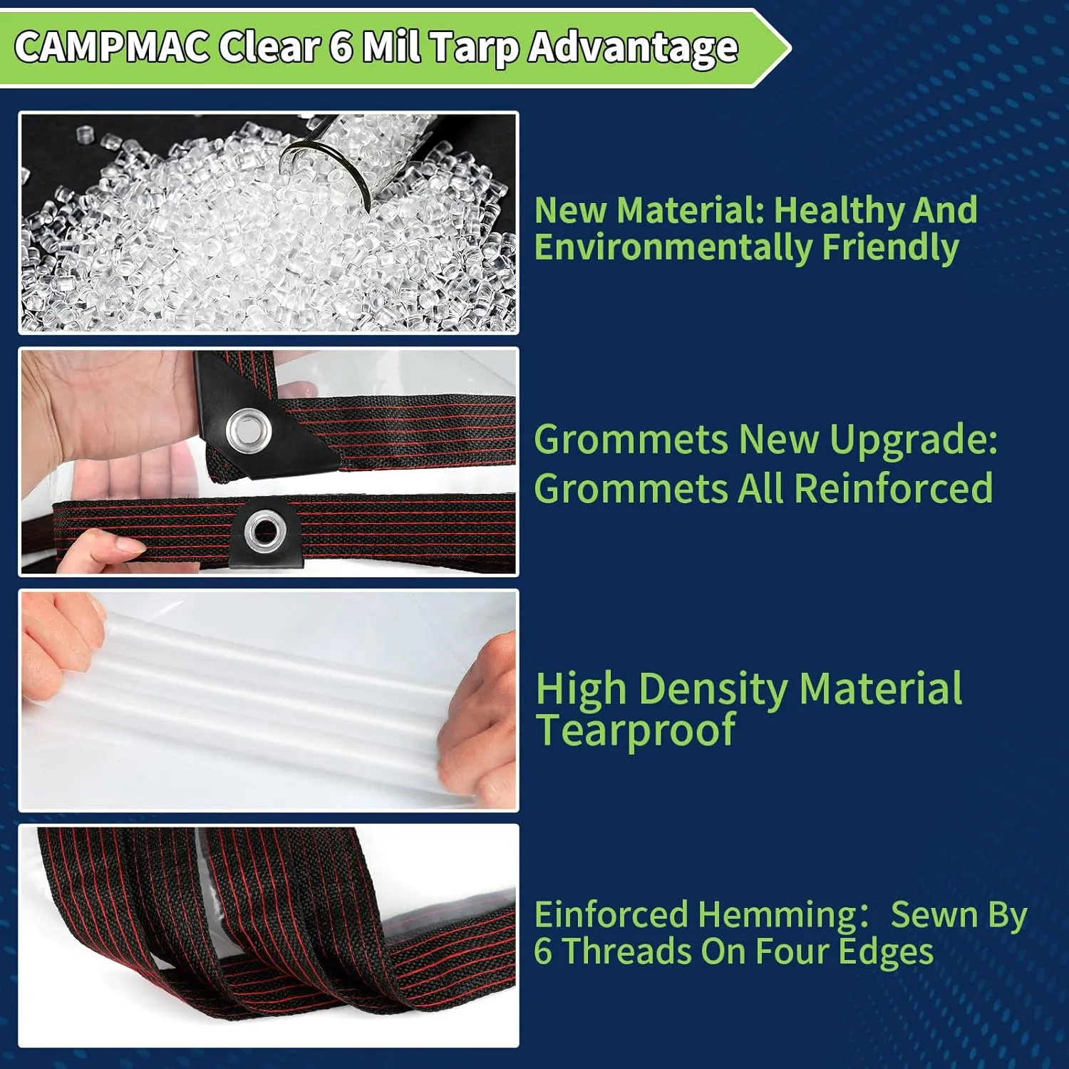Clear Tarp 10 x 12 FT Medium Duty Waterproof New Material Tarp Cover, Grommet Every 20 Inches, for Plant, Garden, Chicken Coop, Patio