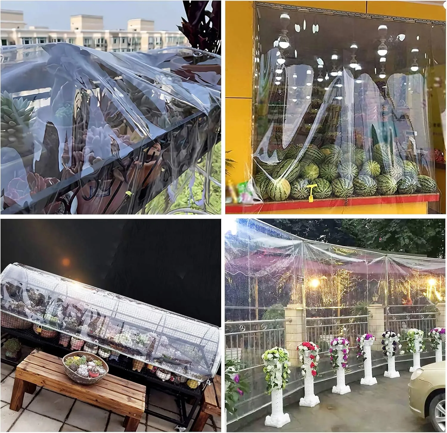 Clear Tarp, Transparent Tarp Heavy Duty Waterproof with Grommets, Reinforced Edges are Durable, Thick and Tear-Resistant, Multipurpose Greenhouse, Outdoor Porches, Nursery, Etc. Against Rain