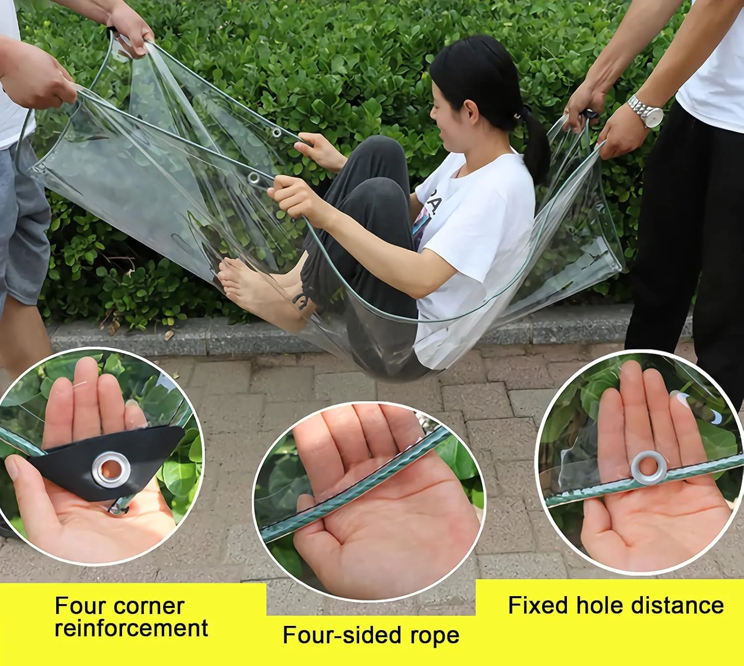 Clear Tarp, Transparent Tarp Heavy Duty Waterproof with Grommets, Reinforced Edges are Durable, Thick and Tear-Resistant, Multipurpose Greenhouse, Outdoor Porches, Nursery, Etc. Against Rain