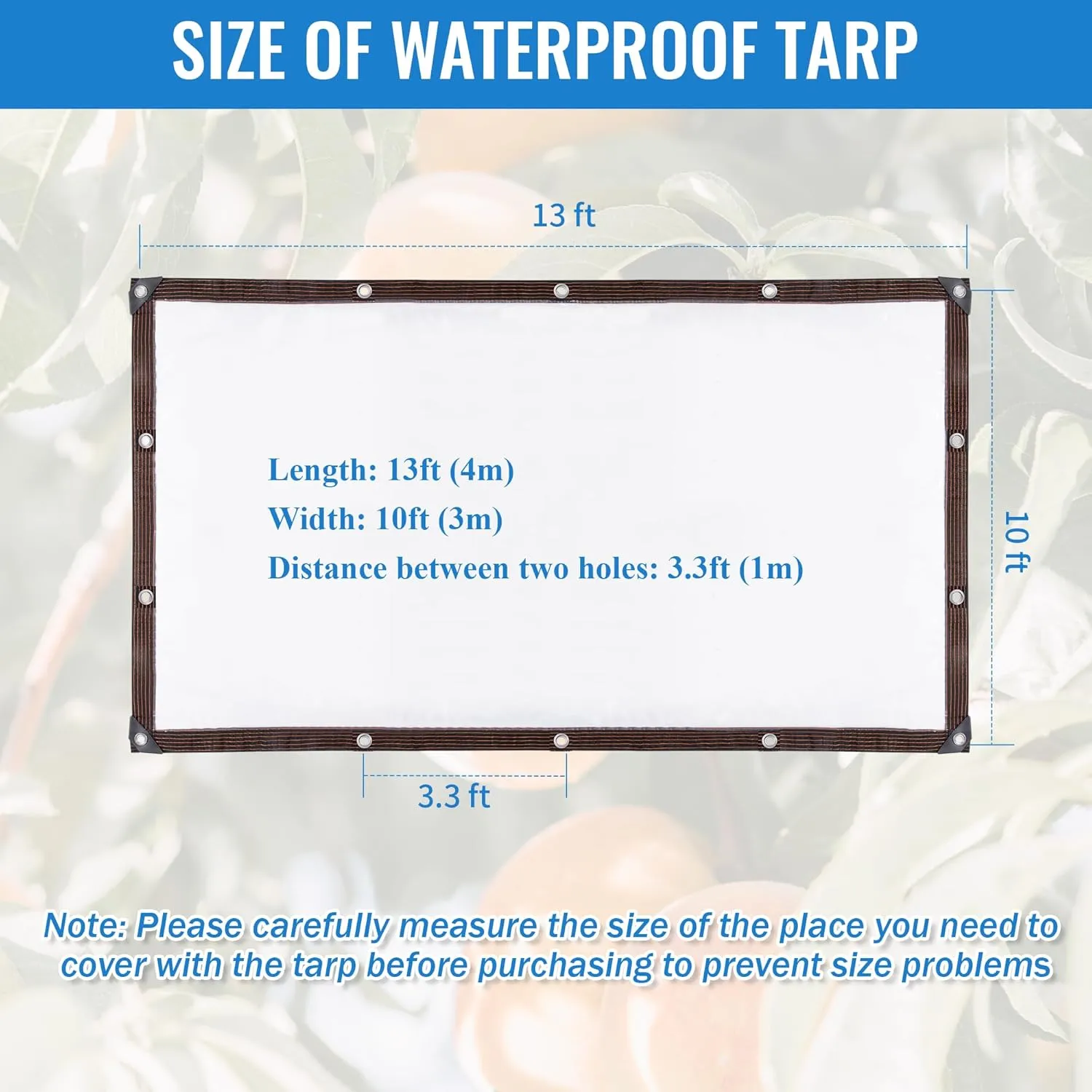 Clear Thicken Waterproof Tarp, 10 x 13 FT Rainproof Covering, Heavy Duty Anti Tear Tarp with Grommets, Windproof and Snowproof Poly Tarpaulin for Patio, Plants, Henhouse, Garden, Porch