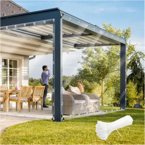 Clear Waterproof Tarp, PVC 11.8 Mil Tarpaulin with Grommets and Cable Tie, Duty Heavy Tear Resistant Cover for Camping, Plants Greenhouse, Cars, Patio and Pavilion (6' x 8')