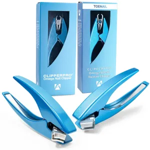 ClipperPro Omega Select Toenail & Select Fingernail Clippers Bundle - Fingernail & Toenail Clippers Set | Rotating Large Nail Clippers | Curved Finger Nail Clippers | Straight-Blade Toe Nail Cutter