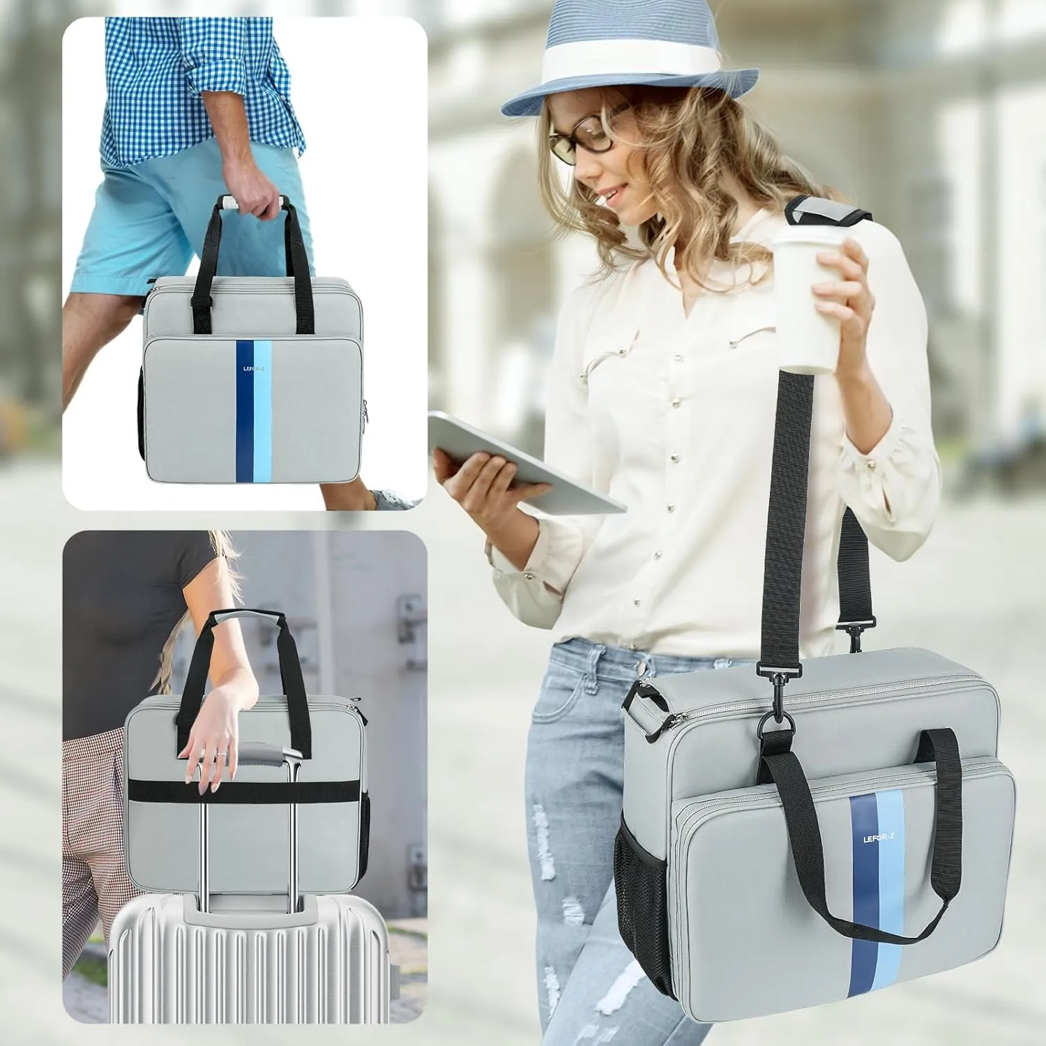 Coffee Maker Travel Bag Compatible with Keurig K-Slim/K-Express/K-Iced/Ninja PB051/PB041ST,Single Serve Coffee Brewer Carrying Case with Multiple Pockets for K-Cup Pods,Grey(Bag Only)
