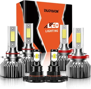 Compatible for Chevy Tahoe 2007 2008 2009 2010 2011 2012 2013 2014 2015 9005 High Beam H11 Low Beam   5202/PS24W Fog Lights Bulbs Combo Kit, 6500K White, Pack of 6