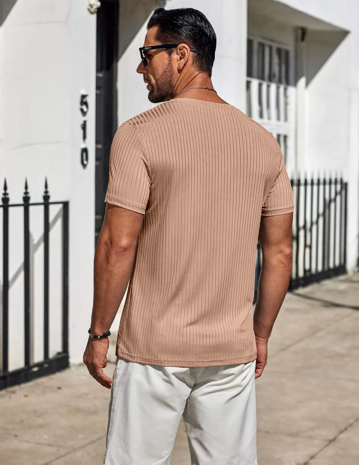 COOFANDY Mens T-Shirts Short Sleeve Plain Tshirts Casual Crew Neck Basic T Shirt Soft Cooling Fitted Stretch Tee Shirts