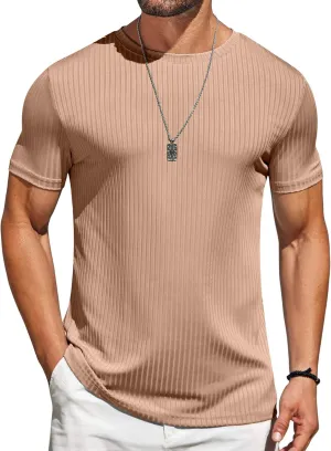 COOFANDY Mens T-Shirts Short Sleeve Plain Tshirts Casual Crew Neck Basic T Shirt Soft Cooling Fitted Stretch Tee Shirts