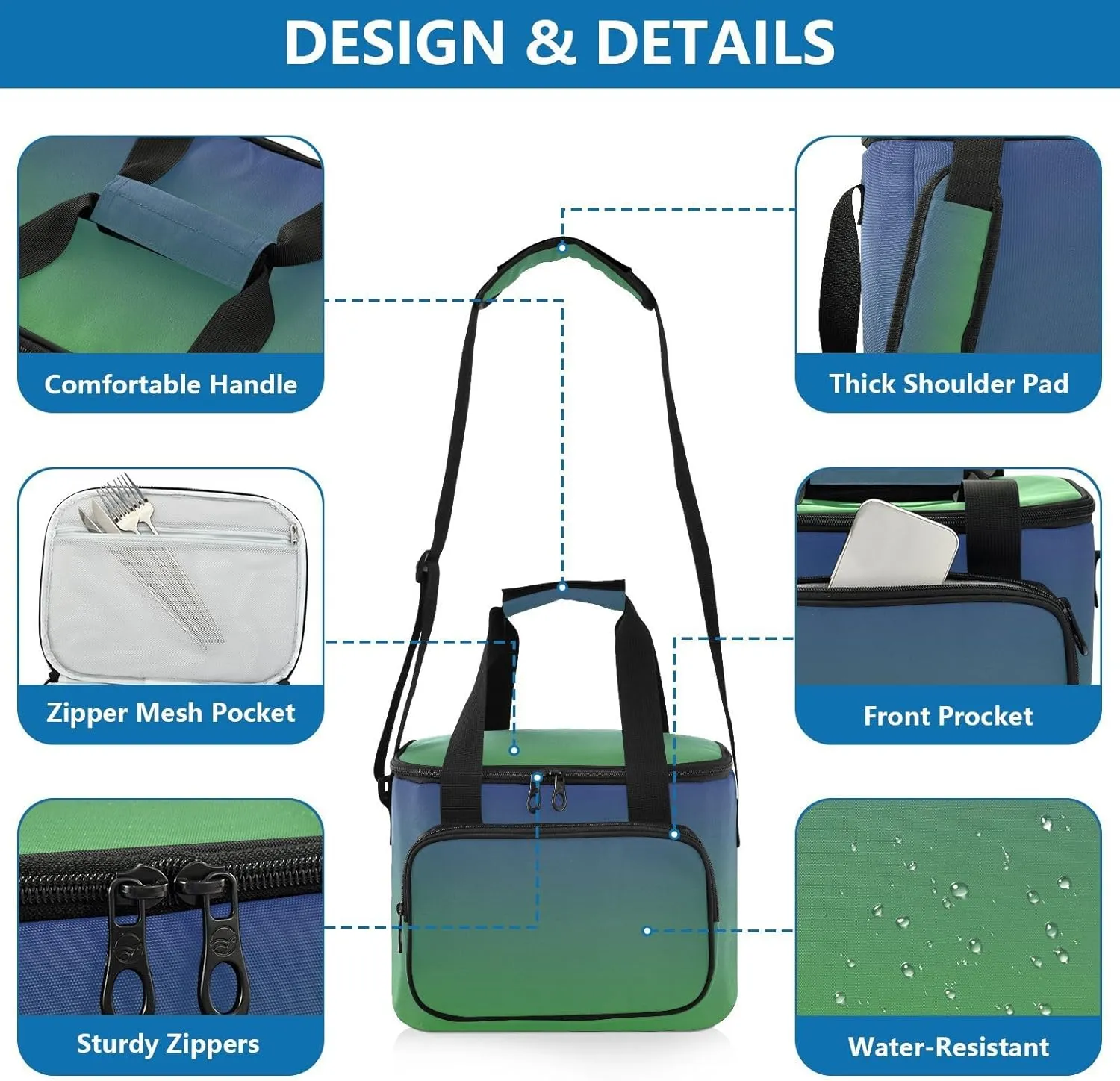 Cooler Bag Leakproof Travel Cooler Insulated 24 Cans Camping Coolers
