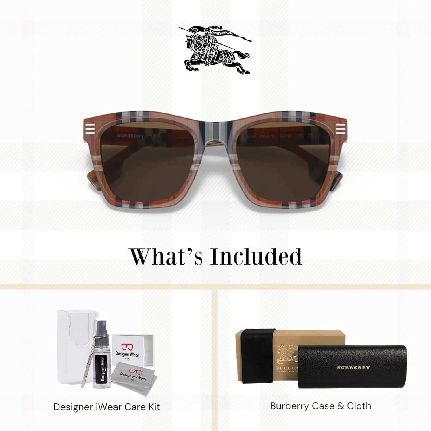 Cooper BE4348 Square Sunglasses for Men   BUNDLE With Designer iWear Eyewear Kit