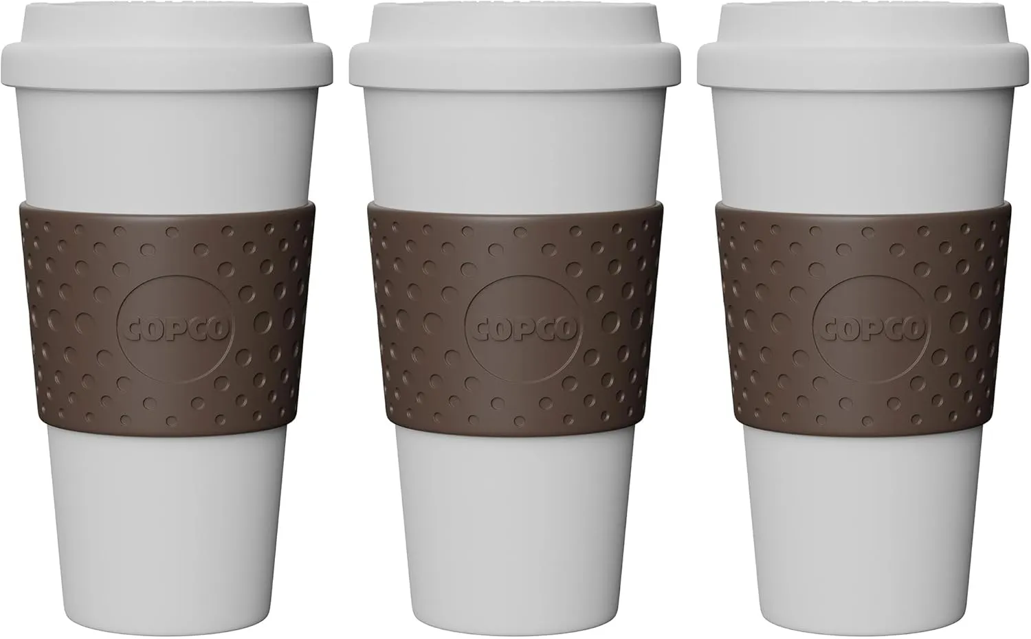 Copco Eco-First Acadia Reusable To Go Mug BPA-Free, Brown - 3-Pack