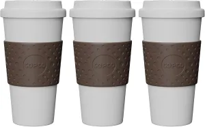 Copco Eco-First Acadia Reusable To Go Mug BPA-Free, Brown - 3-Pack