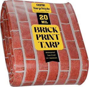 Core Tarps Extreme Heavy Duty 20 Mil Tarp Cover, Waterproof, UV Resistant, Rip and Tear Proof, Poly Tarpaulin with Reinforced Edges for Roof, Camping, Patio, Pool, Boat (Bricks/Black 12′ X 12′)