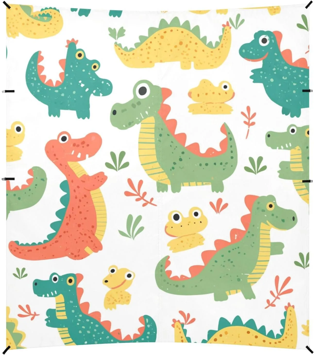 Cute Cartoon Crocodile Alligator Foldable Beach Tent UPF50  Protection Waterproof Sun Shelter with Sandbags and Shovel for Backyard, Grassland, Park