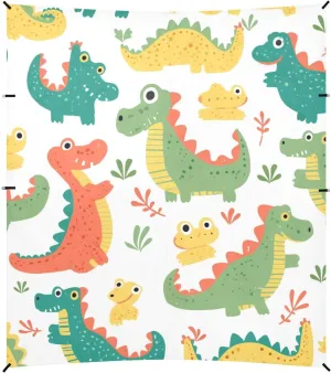 Cute Cartoon Crocodile Alligator Foldable Beach Tent UPF50  Protection Waterproof Sun Shelter with Sandbags and Shovel for Backyard, Grassland, Park