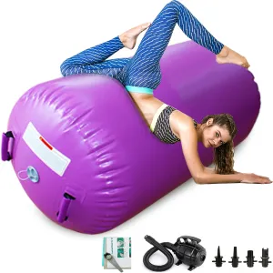 CZGBRO Air Roller Gymnastics Barrel Inflatable Tumbling Roller Air Mat Octagon Mat with Electric Pump for Backhandspring Training Cheerleading Home Use