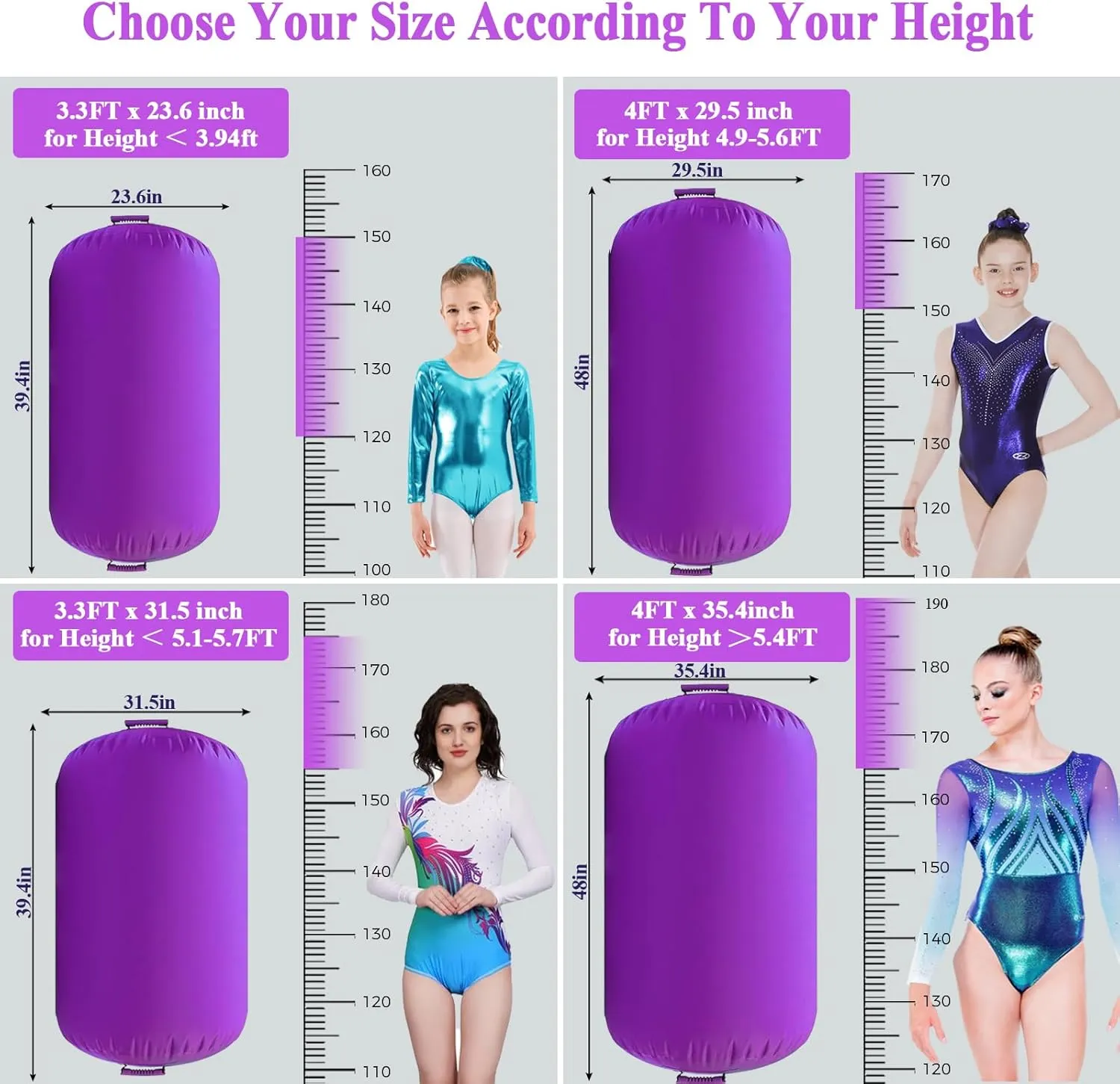 CZGBRO Air Roller Gymnastics Barrel Inflatable Tumbling Roller Air Mat Octagon Mat with Electric Pump for Backhandspring Training Cheerleading Home Use