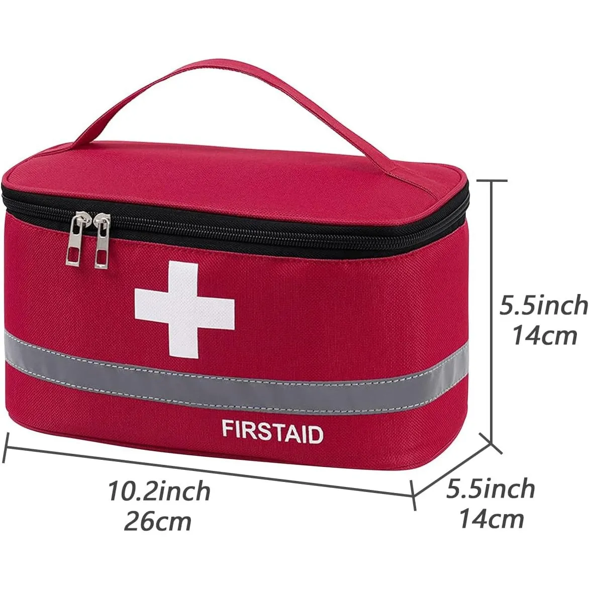 Dafape First Aid Empty Kit, Medical Kits Survival Trauma Bag for Emergency Travel Hiking Home Office Car Boat Outdoor Sports Camping Portable Rescue Zipper Pouch (Red)