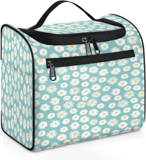 Daisy Naive Blue Travel Hanging Toiletry Bag for Men and Women Makeup Organizer Travel Bathroom Bag Water-resistant Dopp Kit Shower Bag