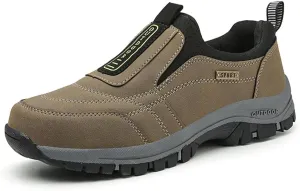 Dallader Men's Comfortable Waterproof Orthopedic Walking Shoes, Breathable Outdoor Slip On Hiking Shoes