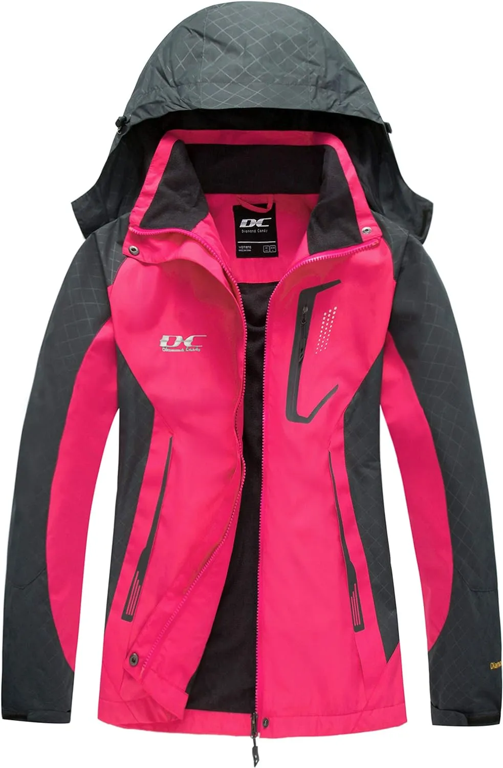 Diamond Candy Women's Waterproof Rain Jacket with Hood Lightweight Outdoors Raincoat