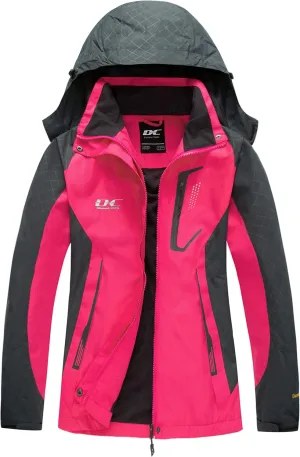Diamond Candy Women's Waterproof Rain Jacket with Hood Lightweight Outdoors Raincoat