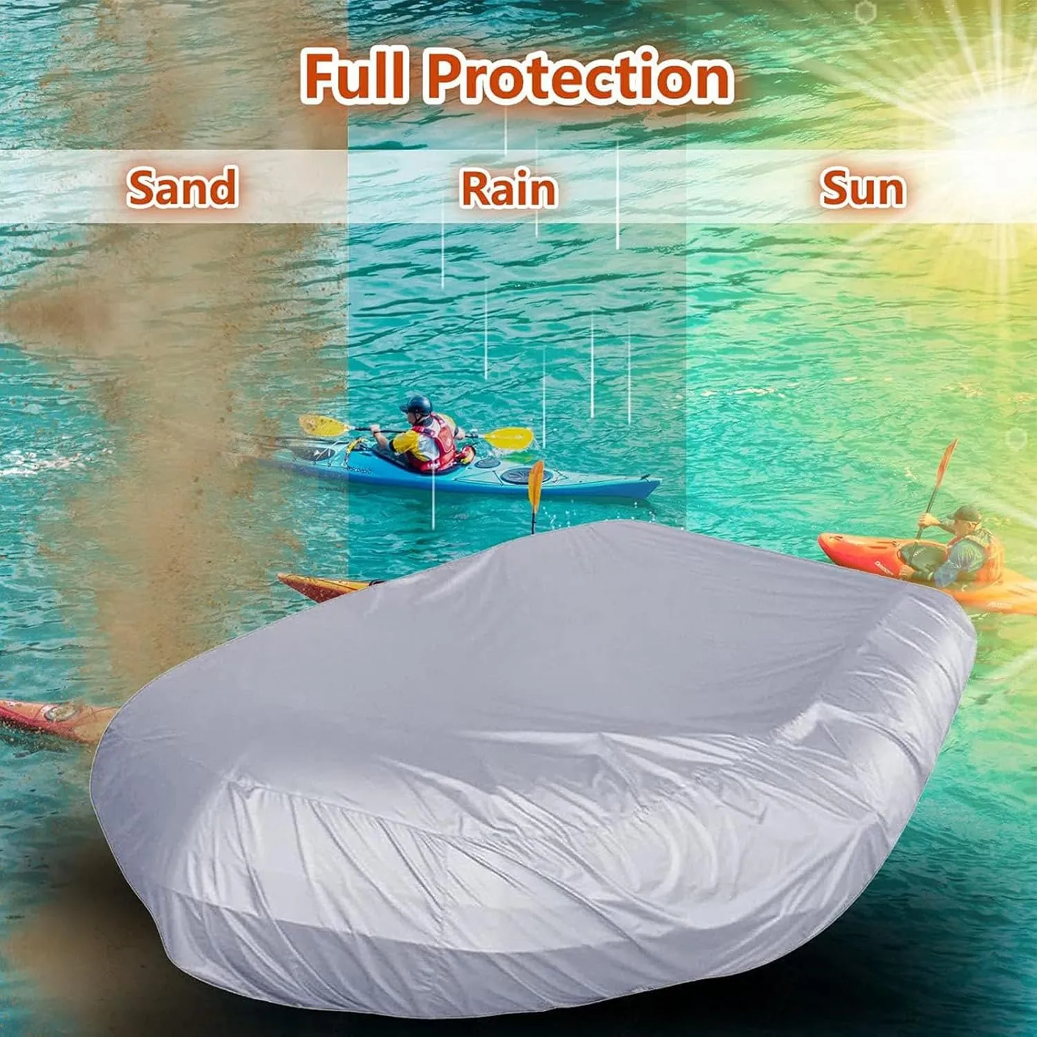 Dinghy Covers 7 Sizes Boat Covers UV Resistant Boat Tarp for Small Inflatable and Rigid Inflatable Boats,520 * 210 * 46cm