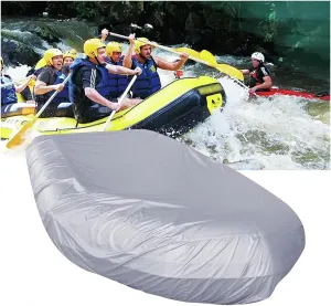 Dinghy Covers 7 Sizes Boat Tarp Waterproof Anti-UV Fishing Boat Cover for Inflatable Boat and Dinghy,380 * 200 * 46cm
