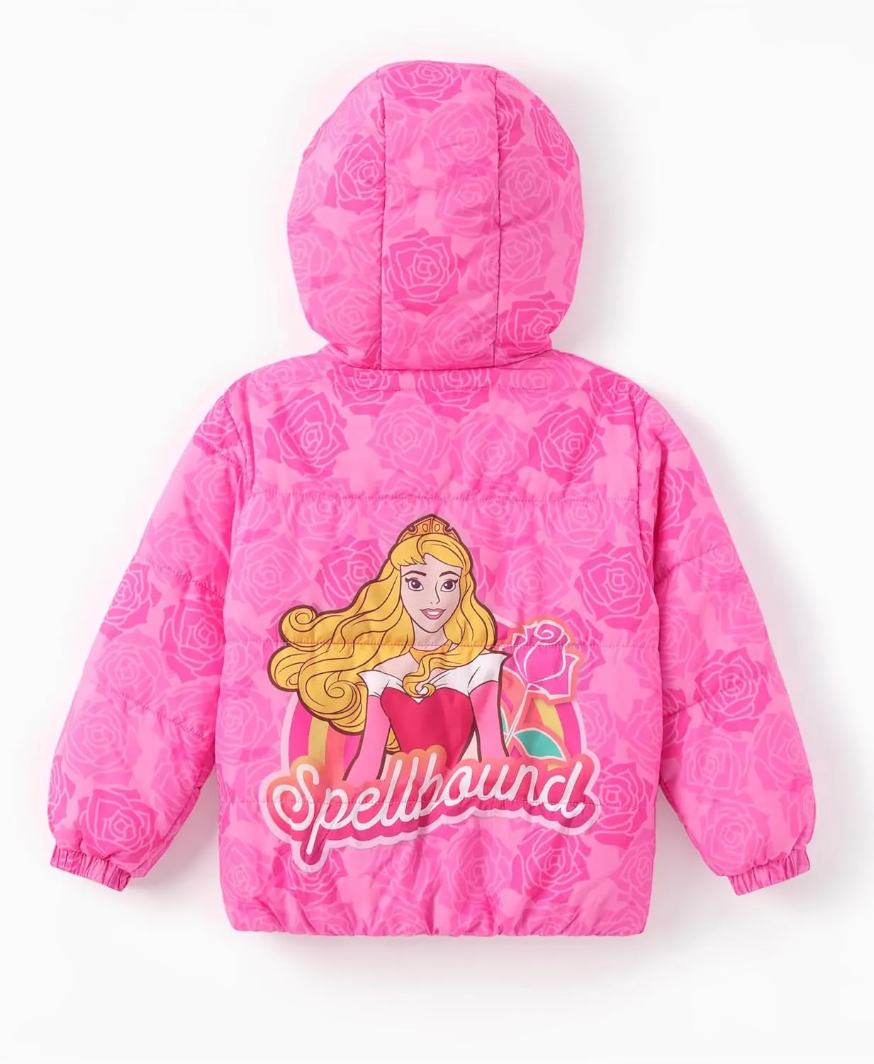 Disney Frozen Elsa Princess Belle Moana Minnie Toddler Girl Puffer Jacket Lightweight Packable Warmth Winter Coat 2-10 Years