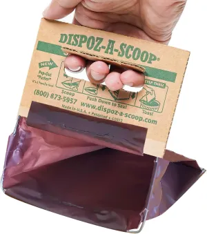 Dispoz-A-Scoop Scoop-Seal- 250 Bags Dispose Dog Pooper Scooper with Bag Attachment No-Touch Pooper Scoopers Solution Portable Pooper Scooper for Dog Poop Scooper for Yard Walk