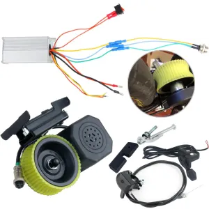 DIY Electric Bike Conversion kit 36V48V 240W brushless Motor Kit and Controller,Electric Bike Booster kit Waterproof Ebike Conversion Kit Friction Drive Bicycle Kit for (16-26 inch Bicycle)