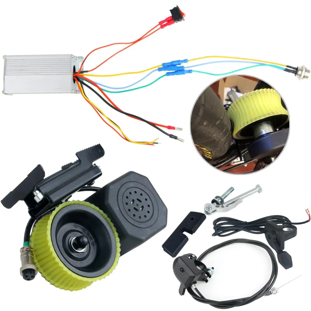 DIY Electric Bike Conversion kit 36V48V 240W brushless Motor Kit and Controller,Electric Bike Booster kit Waterproof Ebike Conversion Kit Friction Drive Bicycle Kit for (16-26 inch Bicycle)