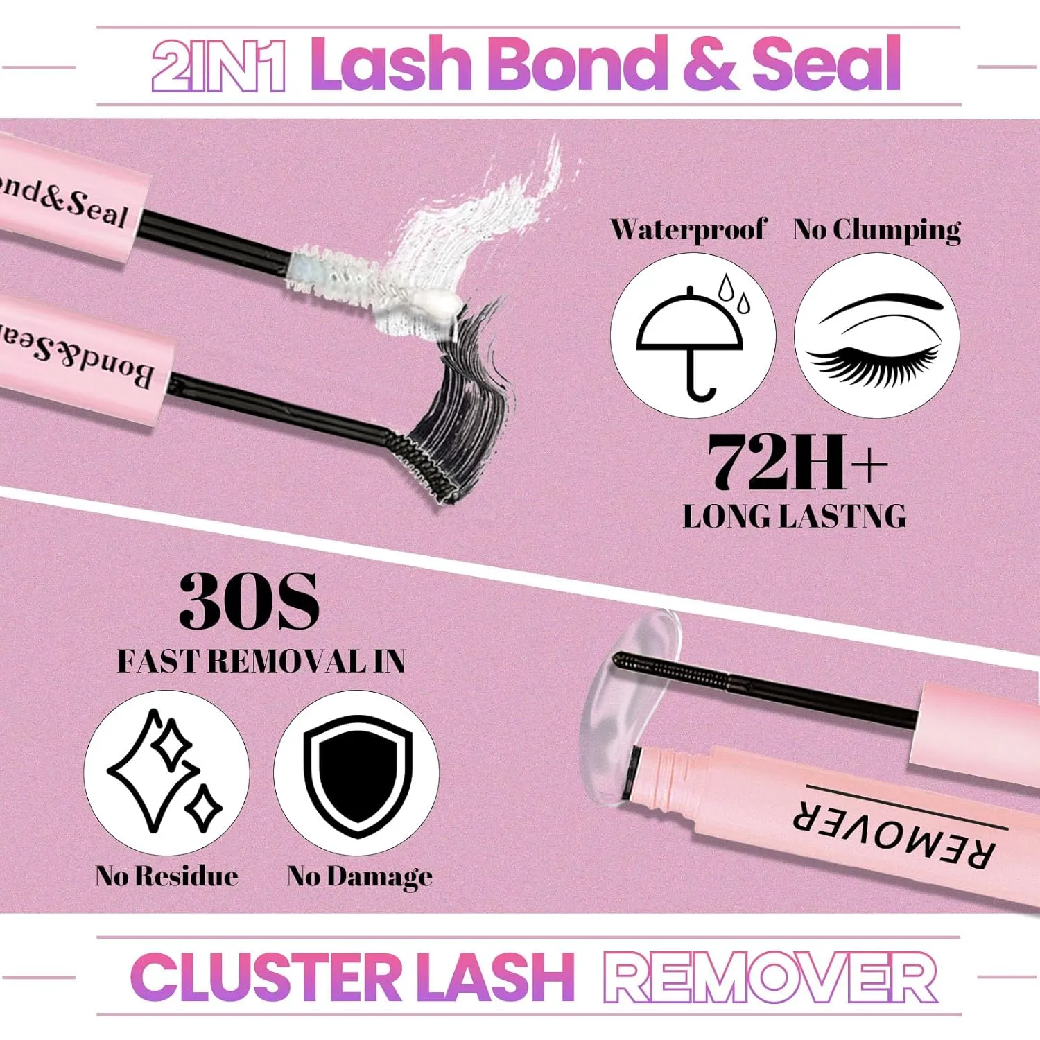 DIY Lash Extension Kit 720pcs Individual Lashes Clusters D Curl Eyelash Extension Kit with Lash Bond and Seal, Eyelash Remover Tweezers Brush(10-18mm,30D 40D 50D 60D) Lash Books DIY at Home