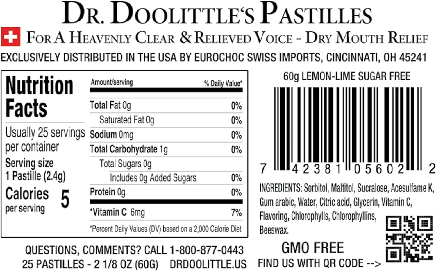 DOOLITTLE Dr Sugar Free Soft Fruit Pastilles for Voice and Throat, Lemon Lime Flavor, Multipack of 2.12 Ounce Tin, 2 Pack and .33 Ounce Travel Size Bag, 10 Pack