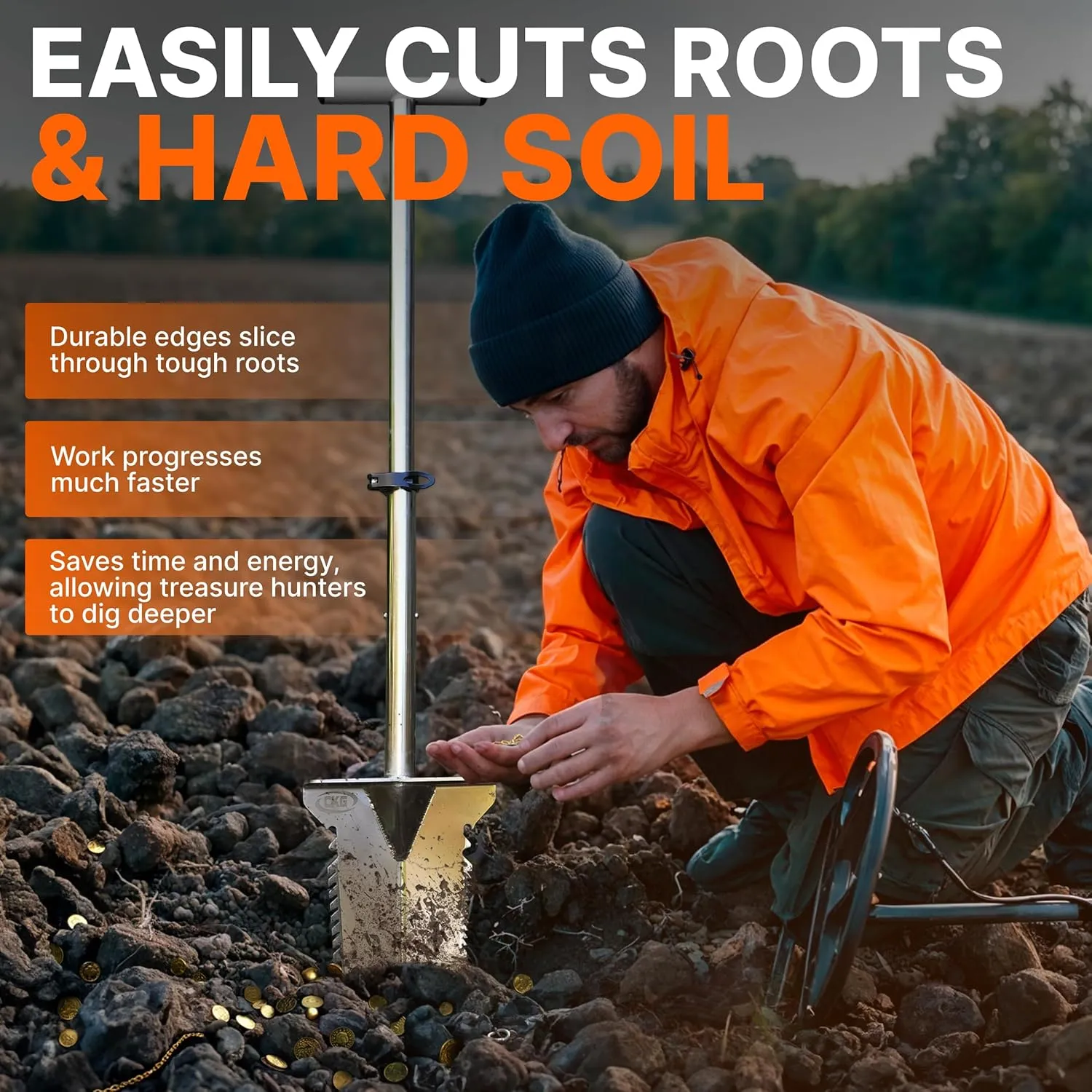Double Serrated Blade Shovel