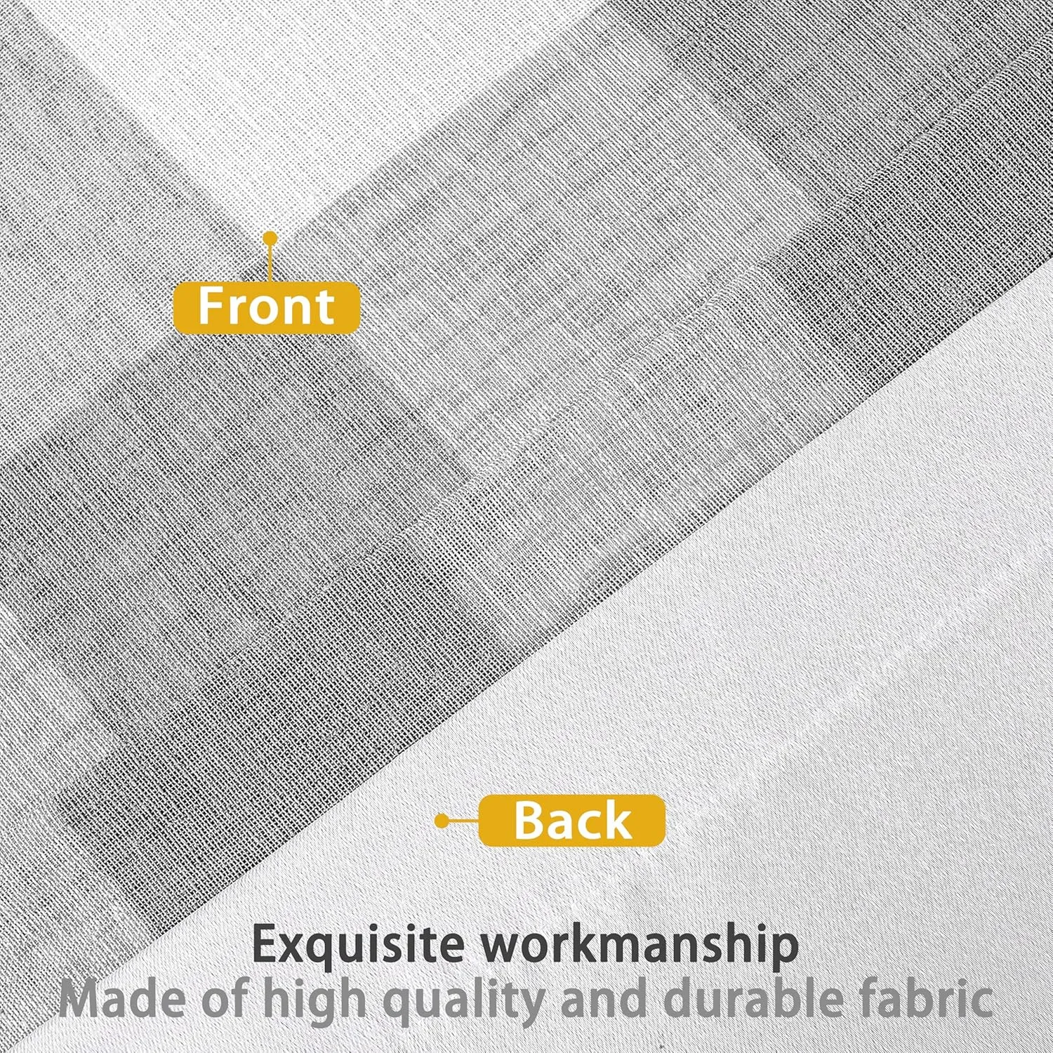 DriftAway Buffalo Plaid Check Curtains Woven Plaid Pattern Lined Blackout Thermal Insulated Window Curtain Grommet 2 Layers 2 Panels 52 Inch by 84 Inch Gray
