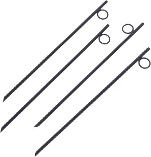 Durable Heavy Duty Rebar Stakes for Canopies and Tents, 3/8" Diameter, 18" Length, 4-Pack, Black