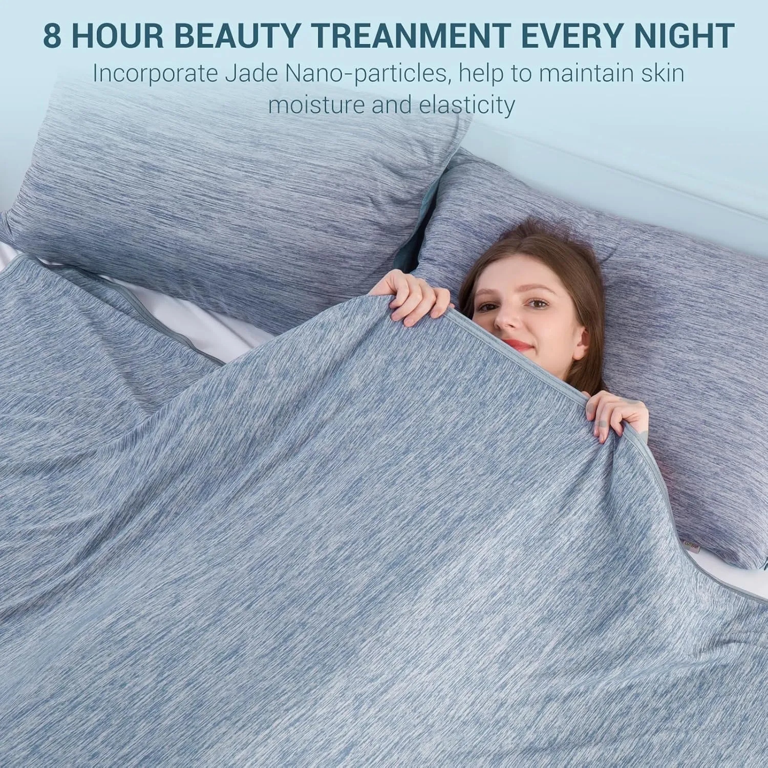 Elegear Revolutionary Cooling Blanket Twin, Absorbs Heat to Keep Body Cool for Night Sweats, Arc-Chill 3.0 Cool Fiber Q-Max>0.5 for Hot Sleepers, Lightweight Summer Cold Blankets for Sleeping, Blue