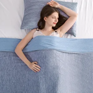 Elegear Revolutionary Cooling Blanket Twin, Absorbs Heat to Keep Body Cool for Night Sweats, Arc-Chill 3.0 Cool Fiber Q-Max>0.5 for Hot Sleepers, Lightweight Summer Cold Blankets for Sleeping, Blue