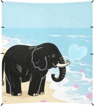 Elephant Heart Bubble Sea Blue Beach Cabana Tent UPF50 Easy Setup Sun Shade with Sandbags, Sand Shovel, Poles for Camping, Picnics, Backyard & Fishing