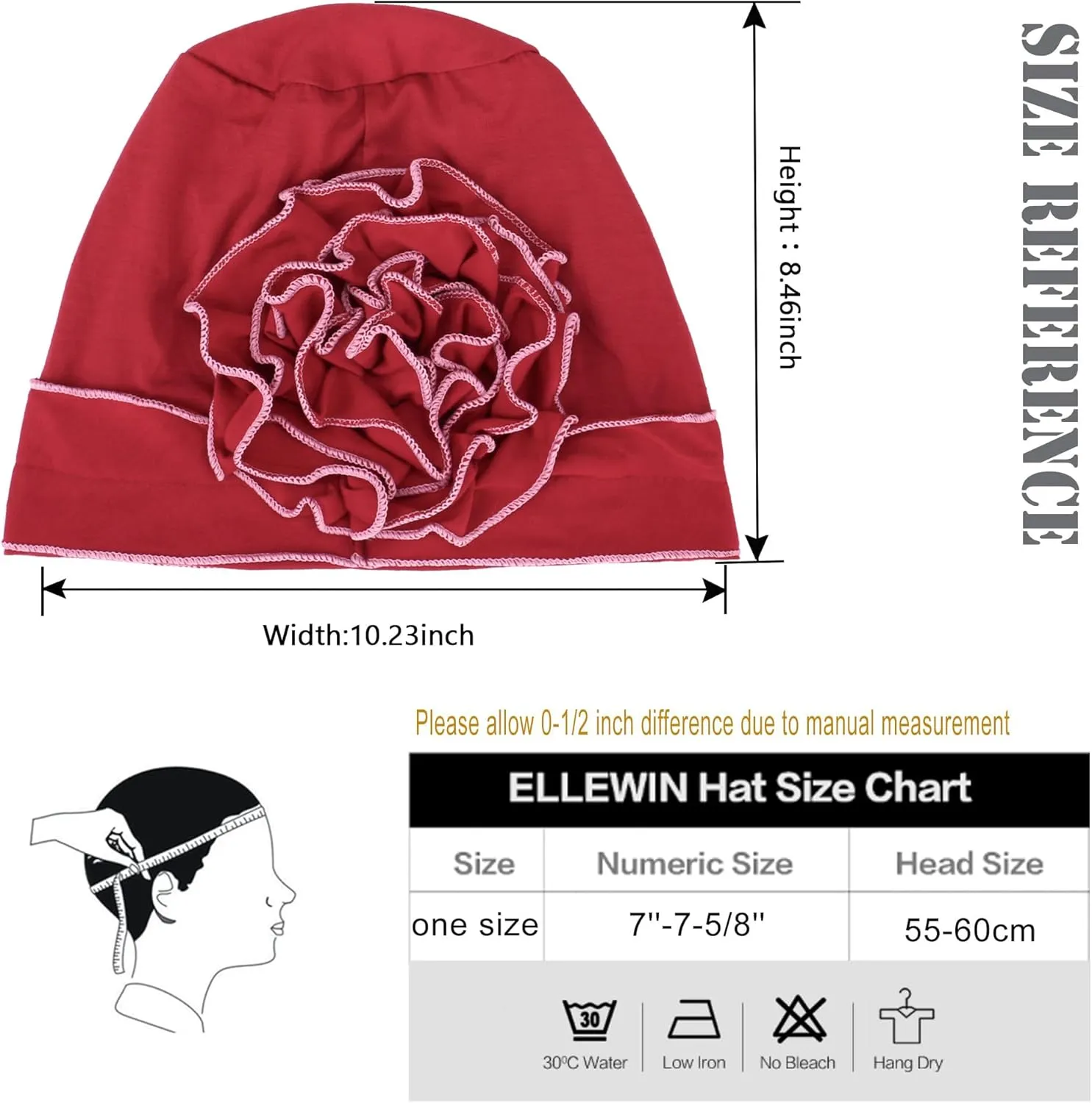 ELLEWIN Cotton Slouchy Beanie Hip-Hop Soft Lightweight Running Beanie Adult Skull Hats Cap for Men Women